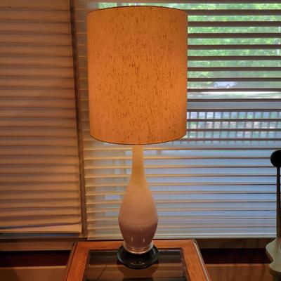 Ceramic Lamp with a Distressed Linen Shade (S-DW)