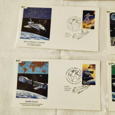 6 - FIRST DAY STAMPS - 1992 CHICAGO / MOSCOW SPACE