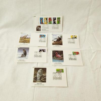 6 - FIRST DAY STAMPS - 1992 WILD ANIMALS