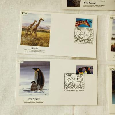 6 - FIRST DAY STAMPS - 1992 WILD ANIMALS