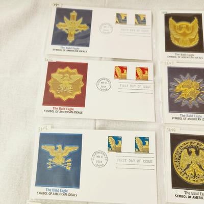 10 - FIRST DAYS STAMPS -  2004 THE BALD EAGLE SYMBOL OF AMERICAN IDEALS