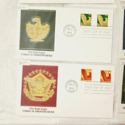 10 - FIRST DAYS STAMPS -  2004 THE BALD EAGLE SYMBOL OF AMERICAN IDEALS