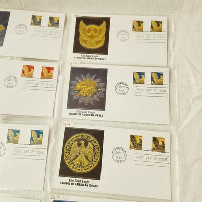 10 - FIRST DAYS STAMPS -  2004 THE BALD EAGLE SYMBOL OF AMERICAN IDEALS