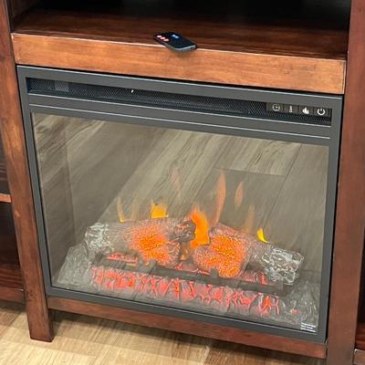 Wooden TV Stand ~ With Electric Fireplace ~ *Read Details