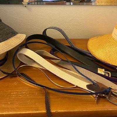 Lot of vintage hats and belts