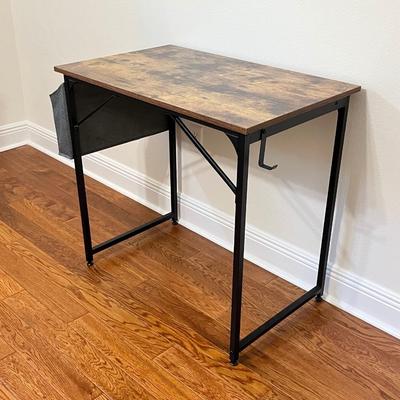 Computer Desk ~ Iron Base With Rustic Wooden Top