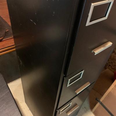 Vintage 4 Drawer Black Metal File Cabinet