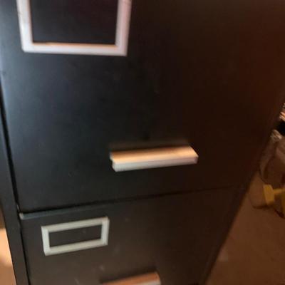 Vintage 4 Drawer Black Metal File Cabinet