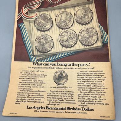 Vintage Los Angeles Culture Advertising Supplement to the LA Times Magazine Issue