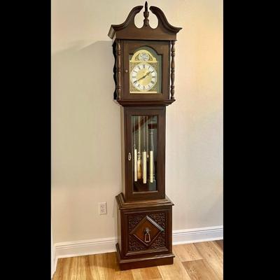 EMPEROR CLOCK CO ~ Grandfather Clock ~ Chimes Every 15 Minutes
