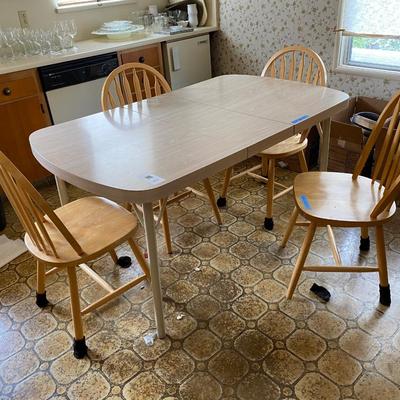 Vintage dining table with chairs