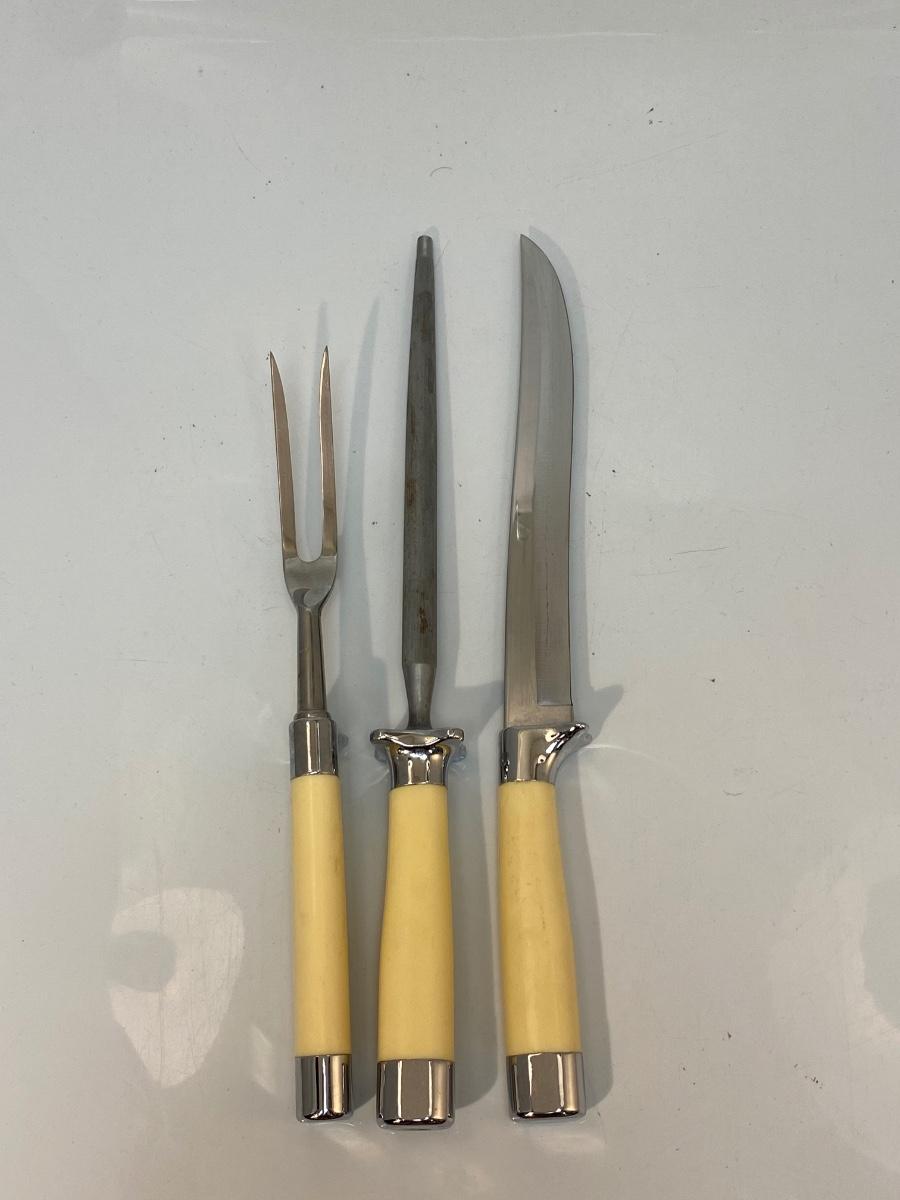 Sold at Auction: Calphalon Knives, Carving Knife & Forks