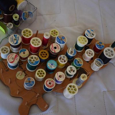 Vintage spools & spool rack