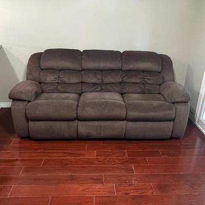 LEGGETT&PLATT ~ Brown Upholstered Reclining Sofa