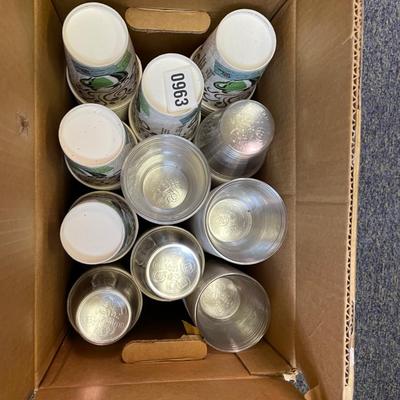 Box of cups and coffee cups