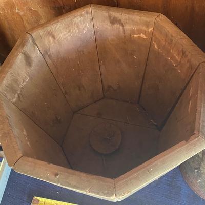 Vintage Planter and Weibad Trash Can
