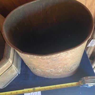 Vintage Planter and Weibad Trash Can