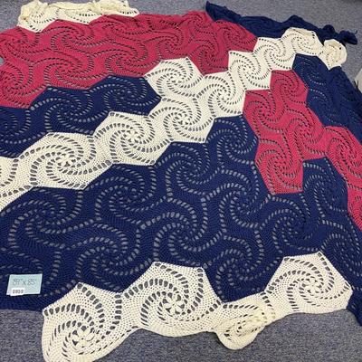 Red,white and blue afghan