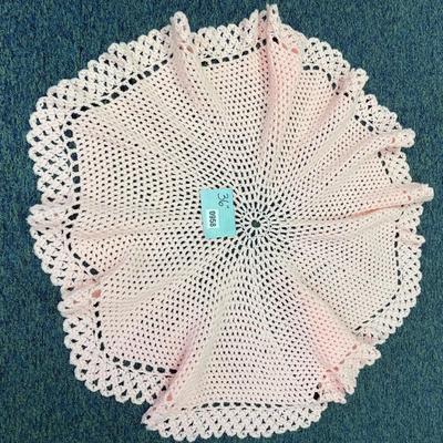 Pink circular table cover