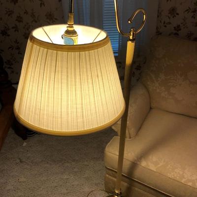 Gold Tone Floor Lamp with Shade -Lot 294