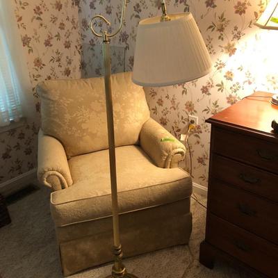 Gold Tone Floor Lamp with Shade -Lot 294