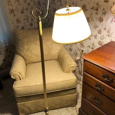 Gold Tone Floor Lamp with Shade -Lot 294