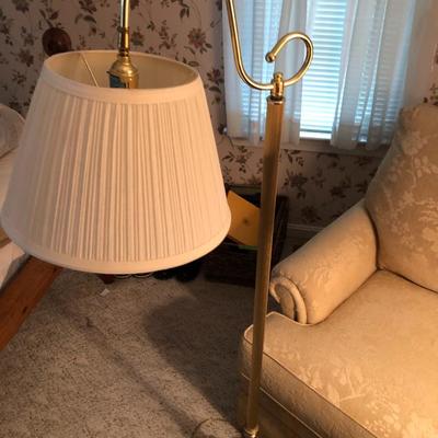 Gold Tone Floor Lamp with Shade -Lot 294
