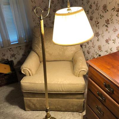 Gold Tone Floor Lamp with Shade -Lot 294