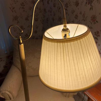 Gold Tone Floor Lamp with Shade -Lot 294