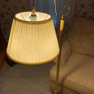 Gold Tone Floor Lamp with Shade -Lot 294