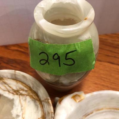 3 Piece Stone Vase, Bowl & Ashtray -Lot 295