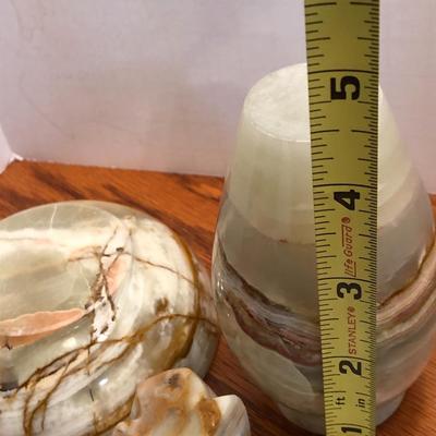 3 Piece Stone Vase, Bowl & Ashtray -Lot 295