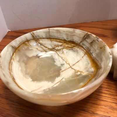 3 Piece Stone Vase, Bowl & Ashtray -Lot 295