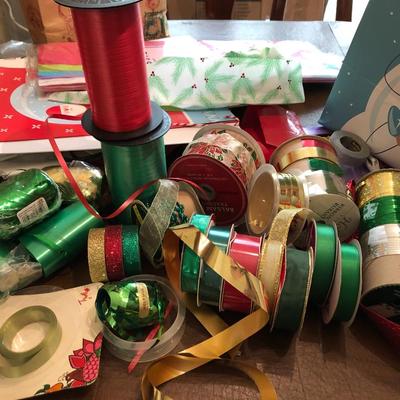 *MEGA* Christmas Lot: Ribbons,Tags,Wrap,Lights,Ornaments,Tree Skirt & More - Lot 297