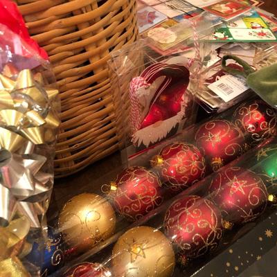 *MEGA* Christmas Lot: Ribbons,Tags,Wrap,Lights,Ornaments,Tree Skirt & More - Lot 297