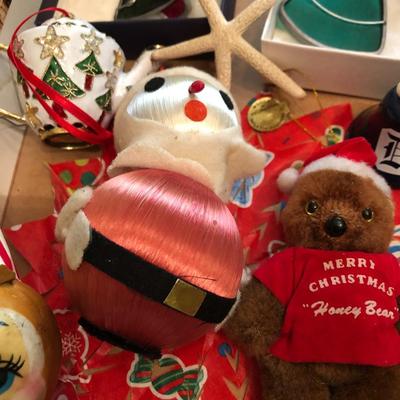 Vintage Box of Christmas Ornaments -Lot 298