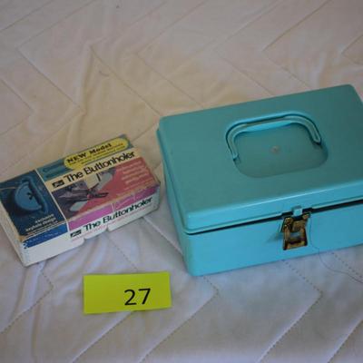 Sewing box w/ Buttonholer attachment