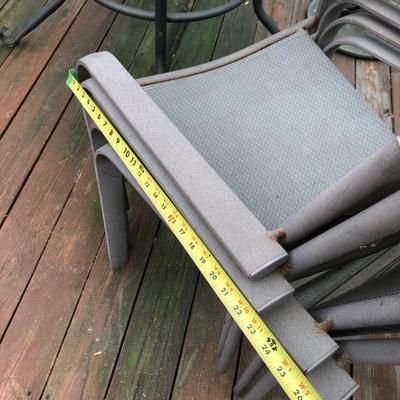 Round Patio Table & 4 Stackable Chairs -Lot 410