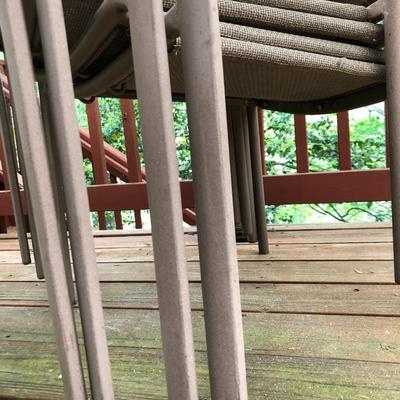 Round Patio Table & 4 Stackable Chairs -Lot 410