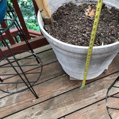 Three Plant Pots & Two Plant Stands -Lot 412