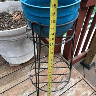 Three Plant Pots & Two Plant Stands -Lot 412