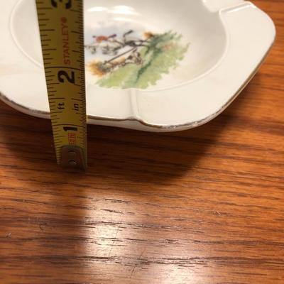 Antique Miniature Metal Figurines (England) + VTG H&G Ashtray (Germany) - Hunting  -Lot 415