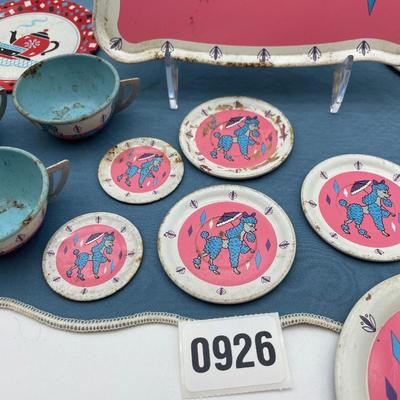 Tin Litho Ohio Art tea set