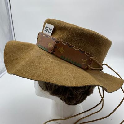 Leather rancher  hat