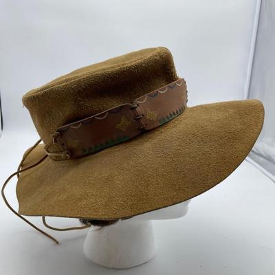 Leather rancher  hat