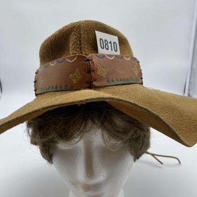 Leather rancher  hat