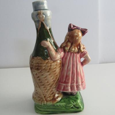 Vintage Majolica Figural Bottle