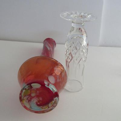 2 Glass Vases, Unmarked