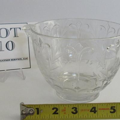 Vintage Pressed and Wheel Cut Glass Ice Bucket