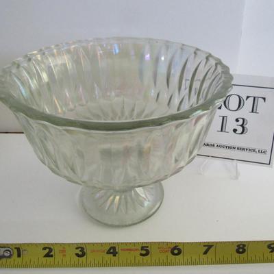 Older Clear Carnival Glass Footed Bowl